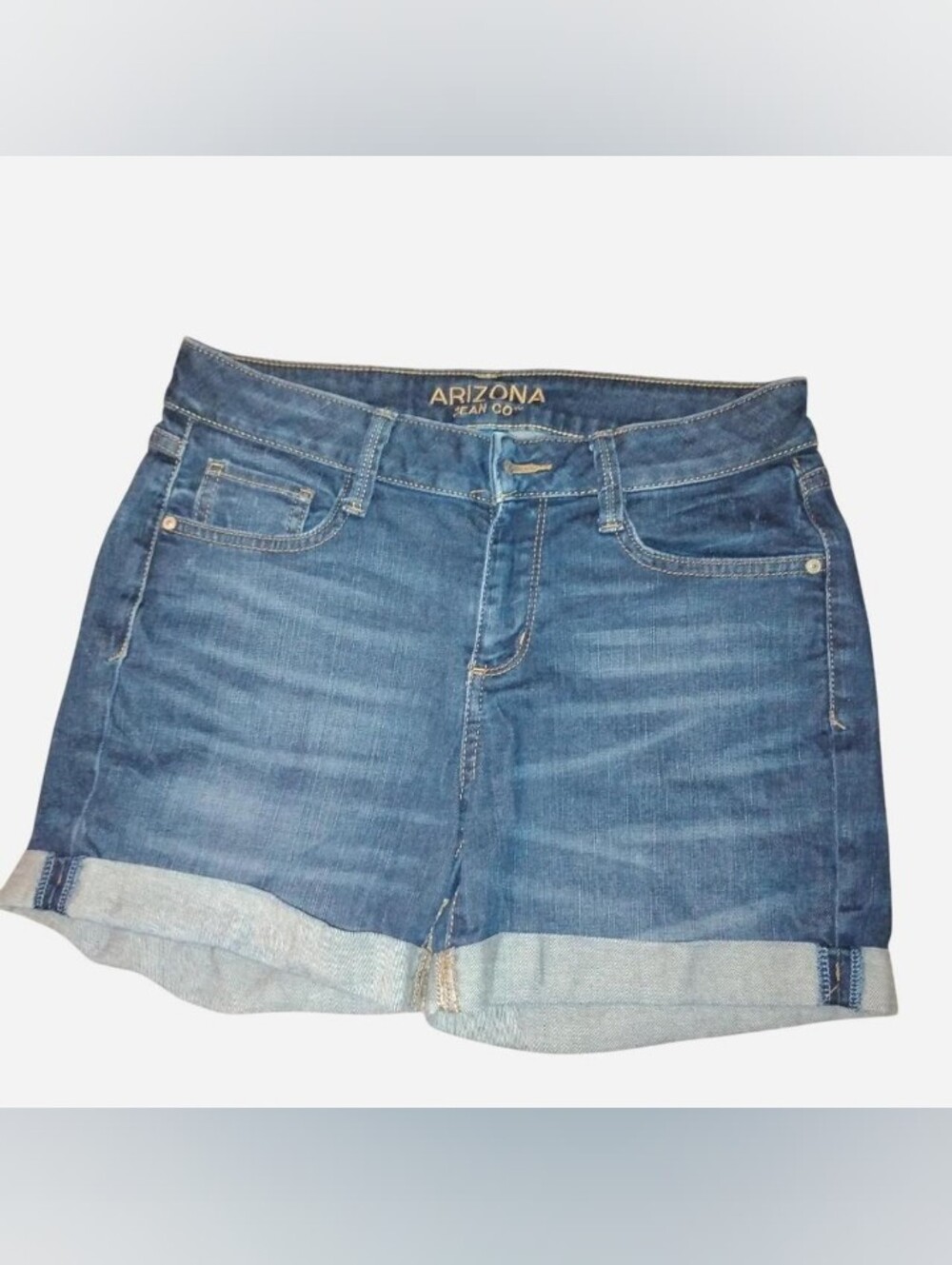 Arizona Jean Co. Women's/Juniors Size 7 Mid-Rise Cuffed Denim Shorts – Medium Wa